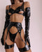 Giovanna PU Leather Open Bra 5 Piece Erotic Lingerie Set