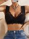 Contrast Lace Hook And Eye Front Bra