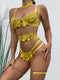 Madelin Embroidery 4-Pieces Lingerie Set