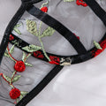 Layla  yarn flower embroidered Lingerie Set