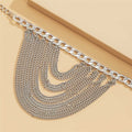 Multi Layered Link Chain Tassel Anklets