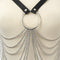 PU Leather Bra Harness With Silver Chains