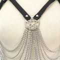 PU Leather Bra Harness With Pentagram